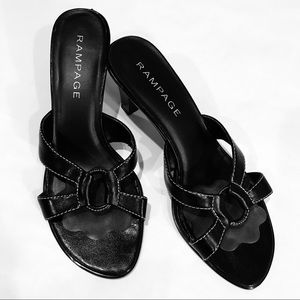 Rampage Women’s Black Slides With A 3 inch Heel 9M